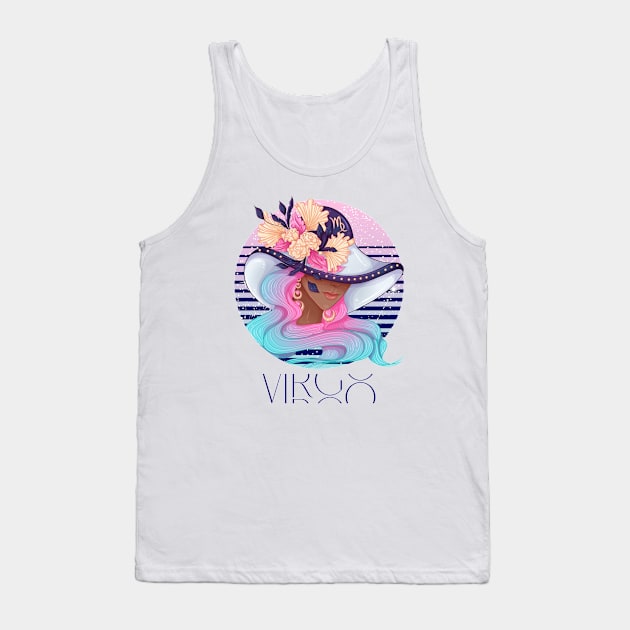 Virgo Zodiac Sign | Circle Beautiful Girl Tank Top by Violete Designs